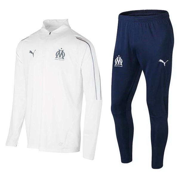 Survetement Football Marseille 2018-19 Blanc Bleu